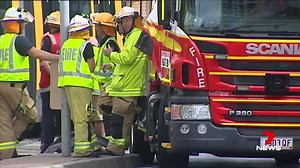 Surfers Paradise: Two firefighters have been hurt after their truck collided with a tram. Story: https://yhoo.it/2jwCoBV #SurfersParadise #7News | 7NEWS Brisbane