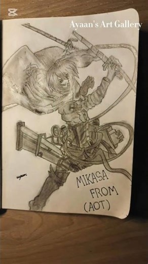 Draw Mikasa with neew trend ✨ #shorts #youtube #drawing #sketch #trend #anime #attackontitan