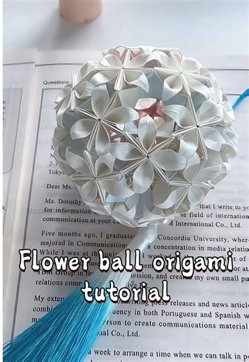 New flower ball origami tutorial #origami #paperart #handicraft #handmade #fyp #paper #origamitiktok #折り紙 #折紙 #Tutorial #tutorialestiktok #diy #花球折り紙