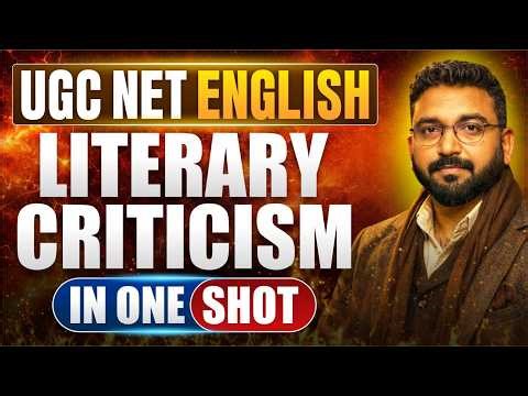 UGC NET English 2026 - Part -1 Literary Criticism in One Shot🔥 | Vineet Pandey