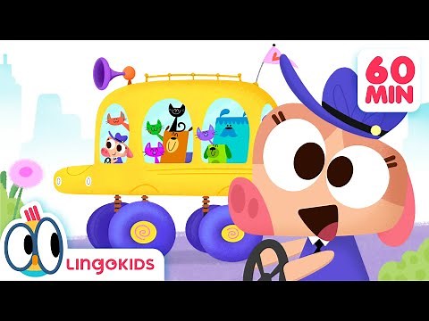 The WHEELS ON THE BUS 🚌🎶 60 minutes ON REPEAT 🔄| Lingokids Songs