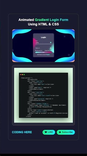 5 Huge Mistakes You're Making with Gradient Login Pages | coding shorts, learn coding #html #css