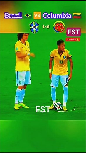 Brazil🇧🇷 vs Columbia fifa World Cup 2014❤‍🔥⚽ #football #futbol #neymar #soccer #viral #fifa #shorts