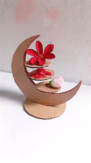 ✨DIY Beautiful DIY Moon Shelf 🌙#DIY #CardboardCraft #RamadanDecor #ramadandecoration #shorts