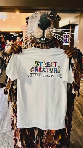 Who saw the stunning, magical and inspiring performance by Paperhand Puppet Intervention in Asheville this weekend? Street Creature welcomed the troupe with tacos, performed with them, and sold our new T-shirts! We are beaver believers now. 🦫❤️✨ #createthingsyouwishexisted #puppets #giantpuppets #puppetshow #magic | Street Creature Puppet Collective
