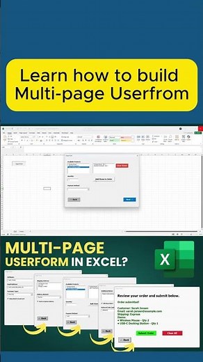 VBA Multi-Step Form Tutorial for Excel #excel #vba #shorts