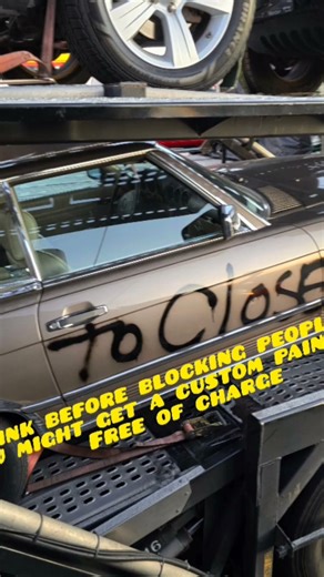 it's what happens when you block people in. you get a brand new paint job free of charge