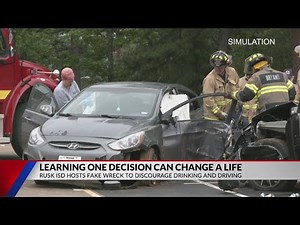 Rusk high school students learn the dangers of drunk driving through mock accident