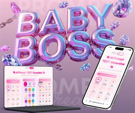 AI Text Prompt Generator | Neon Gradient 3D Typography (digital Download) - Etsy