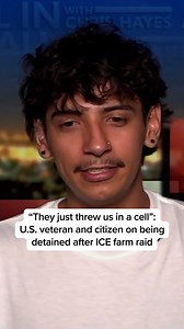 99K views · 9.7K reactions | “They just put us in a cell without anything, phone call, attorney, speaking to anyone. They just threw us in a cell.” Although George Retes told ICE officials that he is a U.S. veteran and citizen just trying to get to work, during a farm raid in California, Retes was detained by ICE for three days. Retes joins @allinwithchris to share his experience after being released. #ice #politics #news | MS NOW | Facebook
