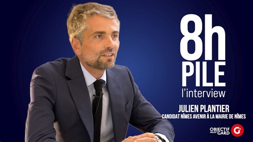 8H PILE Julien Plantier : "Je discute avec tout le monde sauf les extrêmes" L'ancien premier adjoint de Jean-Paul Fournier, candidat à la mairie de Nîmes aborde cette rentrée politique en recherchant l'union à tout prix au centre et à droite. Condition selon lui de la victoire en mars prochain. Il formule également deux propositions concrètes auprès des Nîmois : une baisse de six points de la taxe foncière sur le prochain mandat et un nouvel espace dédié à la gastronomie sur le toit de la Coupol