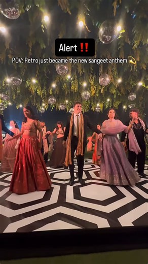 WeddingTapTales on Instagram: "When vintage beats meet wedding vibes, magic happens ✨ Gustakh Dil owning the sangeet floor 💃🪩"