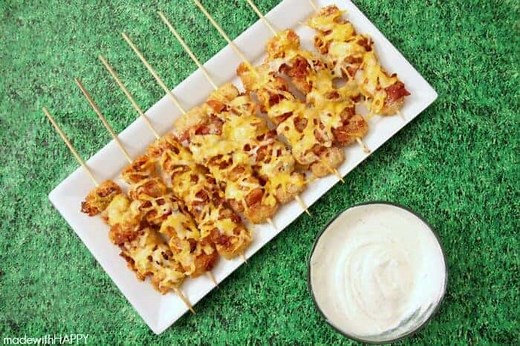 Loaded Tater Tot Skewers