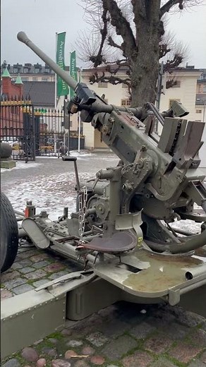 Bofors 40 mm L/60 gun. Luftvärnsautomatkanon Lvakan m/1936 m/36. Armémuseum