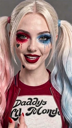 Harley Quinn makeup cosplay🔥#makeuptransformation #harleyquinn #cosplaymakeup #villain #fyp