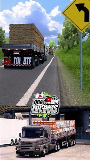 Scania 143 com carga pesada de madeira no Euro Truck Simulator 2