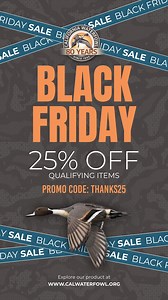 Happy Thanksgiving, everyone! 🦃🍁 We’re kicking off the holiday with a BIG announcement… 👉 25% OFF qualifying CWA merchandise starts NOW! 🎉🛍️ Use promo code THANKS25 at checkout! Whether you’re shopping for yourself or finding the perfect gift for a fellow hunter, now is the time to grab your favorites. Every purchase helps support California’s waterfowl. 🦆🤝 Click here to shop: https://bit.ly/3K62sFk Sale runs through Monday—don’t miss it! 🛍️🦆 . . . . #BlackFridaySale #CWAGear #HolidayKi