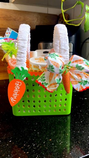 Dollar Tree Easter Basket DIY you need to try! These Bogg Bag style Easter Basket are going quick, but heres a tutorial on how I transformed mine from boring and basic to high-end in minutes. #dollartreediy #dollartreefinds #easterbasketideas #easterbasket #budgetdecor | Sensational Finds