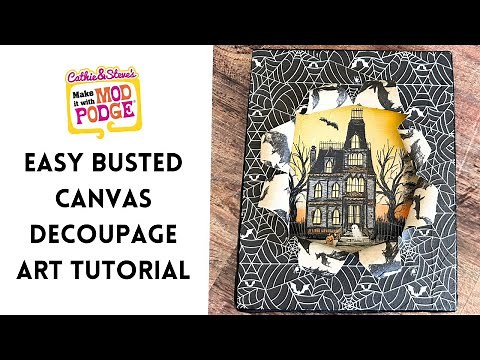 Easy Busted Canvas Decoupage Art Tutorial