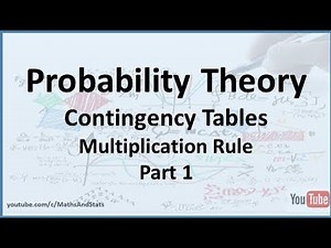 Probability Theory: Contingency Tables - Multiplication Rule - Part 1