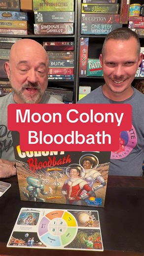 Moon Colony Bloodbath is a crazy ride of a board game. Build your colony only to see it destroyed by robots and other disasters. Can your humans be the last to survive? Thanks to Rio Grande Game for sending us this review copy. #gamereview #boardgames #tabletop #space #funnygame