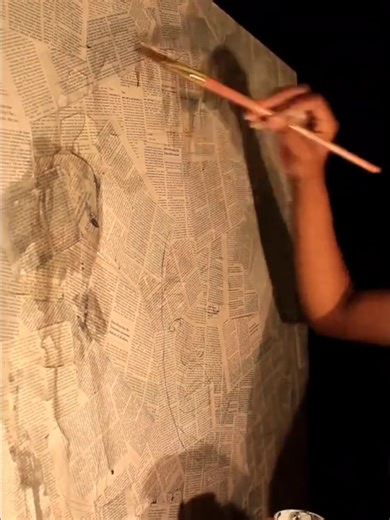 🎨Newspaper art🗞 40x40 This painting is this available dm if interested #art #tiktokart #fyp