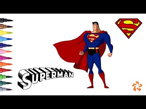 Superman - How to color Superman - Coloring Pages For Children With Color & Kids TV