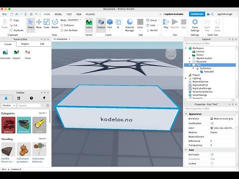 Hvordan lage et skilt i Roblox