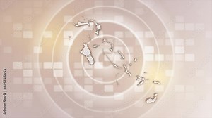 Bahamas Animated Map on Minimal Background, Multi Purpose Background with Ripples and Boxes with Bahamas 3D Map, Useful for Politics, Elections, Travel, News and Sports Events