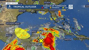 The National Hurricane Center is monitoring an area of thunderstorms in the northwestern Caribbean Sea. It's expected to move to the Bay of Campeche this weekend, where it could form into a low-pressure system. It has a 20% chance of formation over the next 7 days. - Meteorologist Julia Kwedi | KRIS 6 News
