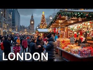🇬🇧🎄🎅 London Christmas Markets Are UNREAL 🇬🇧 | Festive Crowds & Lights Everywhere, 4K HDR