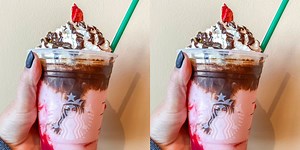 This Chocolate Covered Strawberry Frapp Is All You’re Going To Want To Drink Right Now