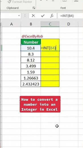 How to Convert a Number into an Integer in Excel! #excel