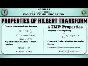 7 Properties Of Hilbert Transform Explained Module 1 | 5th Sem Digital Communication ECE VTU