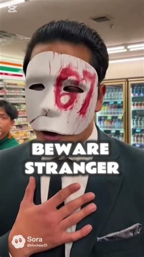 Opera Mask Man Goes Wild Singing Inside a 7/11 #giggles