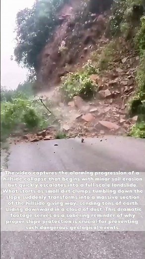 Slope Failure Alert: Unprotected Hillside Collapses in Dramatic Landslide!