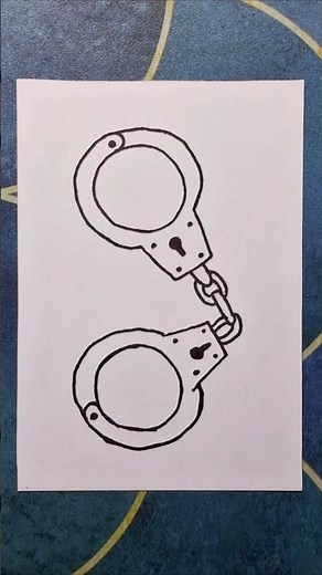 handcuffs drawing, how to draw a handcuffs, police handcuffs