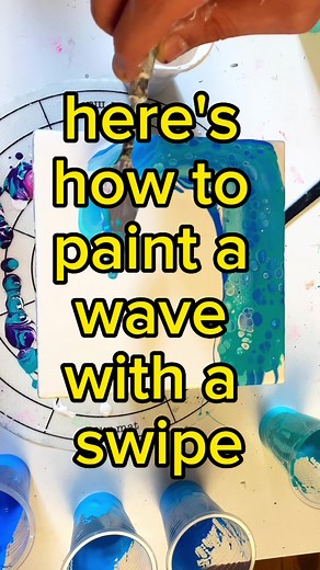 How to paint a #wave with a swipe! Some bonus #cells too😄 #acrylic #acrylicpaintpouring #abstractart #acrylicpour #fluidart #painting #anxietyrelief #hiddenpictures #acrylicblooms #acrylicsontile #acrylicpaint #art #artistsoninstagram #fluidpainting #fluidartwork #geepours #pouring #pouringart #art #pouringpaint #fluidart #acrylicpouring #acrylicpainting #painting #acrylic #abstractart #pouringmedium #artist | Gee Pours