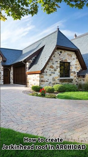 Roofs in Archicad Tutorial - Jerkinhead Roof #shorts