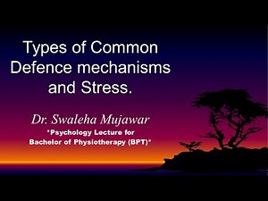 (BPT; Psychology) Types of Common Defense mechanisms and Stress: Dr. Swaleha Mujawar