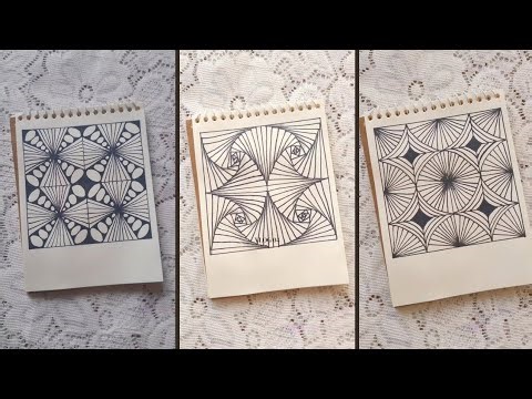 12 Zentangle art || Zentangle patterns || Zen-doodle || Doodle patterns