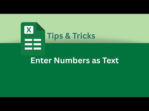 How to Enter Numbers as Text in Excel | Excel Tips & Tricks