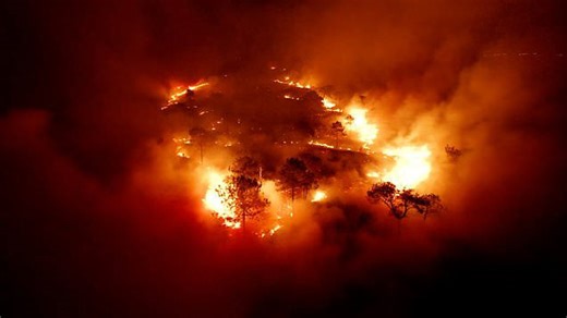 Dramatic drone video shows fiery inferno in Dorset