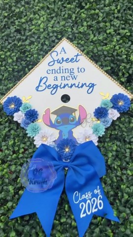 Cute Blue Alien Graduation Cap Topper Personalized Grad Cap Glitter Grad Cap Class of 2026 Graduation Topper Girly Custom Grad Cap With Bow - Etsy