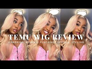 I BOUGHT ANOTHER TEMU WIG 🤦🏽‍♀️ | TONING 613 TEMU WIG ASH BLONDE | REVIEW + PLUCKING & INSTALL