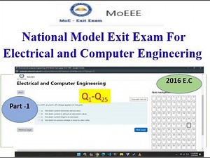 National Model Exit Exam For Electrical and Computer Engineering| 2016E.C | Part-1| Ethiopia