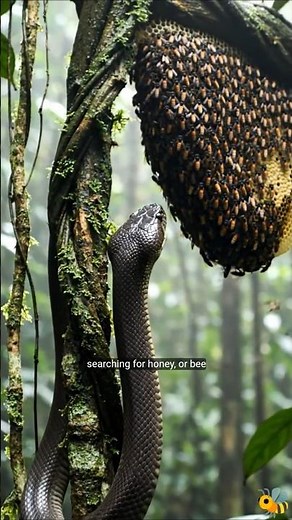 Giant Snake Attacks a Beehive… Instantly Regrets It 🐍🐝