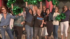 Former Eagles cheerleaders gather to watch 'Poms'