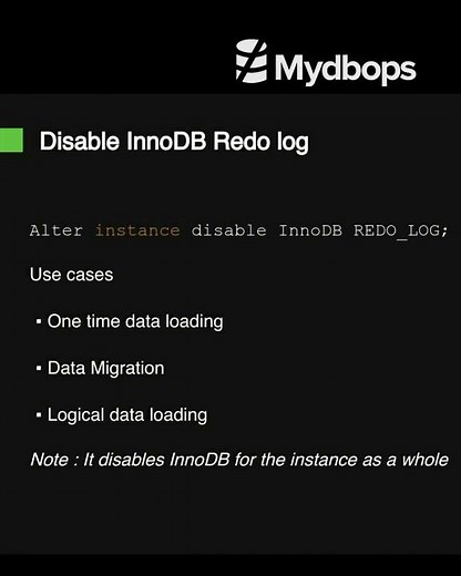 Disabling Redo log in MySQL