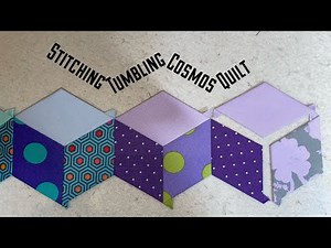 Stitching tumbling cosmos quilt pattern, tumbling block, English paper piecing, EPP